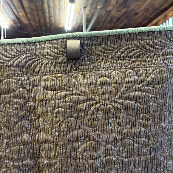 Elegant Green and Brown Patchwork Quilt Wall Hanging - Picture 7 of 10